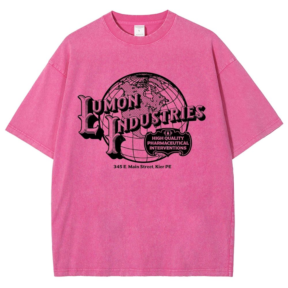 Vintage Globe Retro Faux Company Logo Sand Washed T-Shirt
