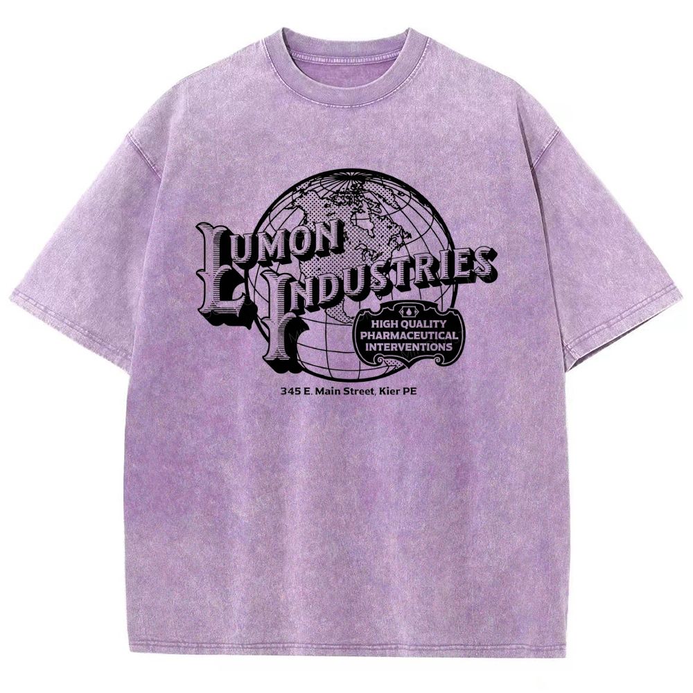 Vintage Globe Retro Faux Company Logo Sand Washed T-Shirt