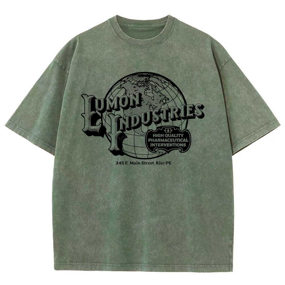 Vintage Globe Retro Faux Company Logo Sand Washed T-Shirt