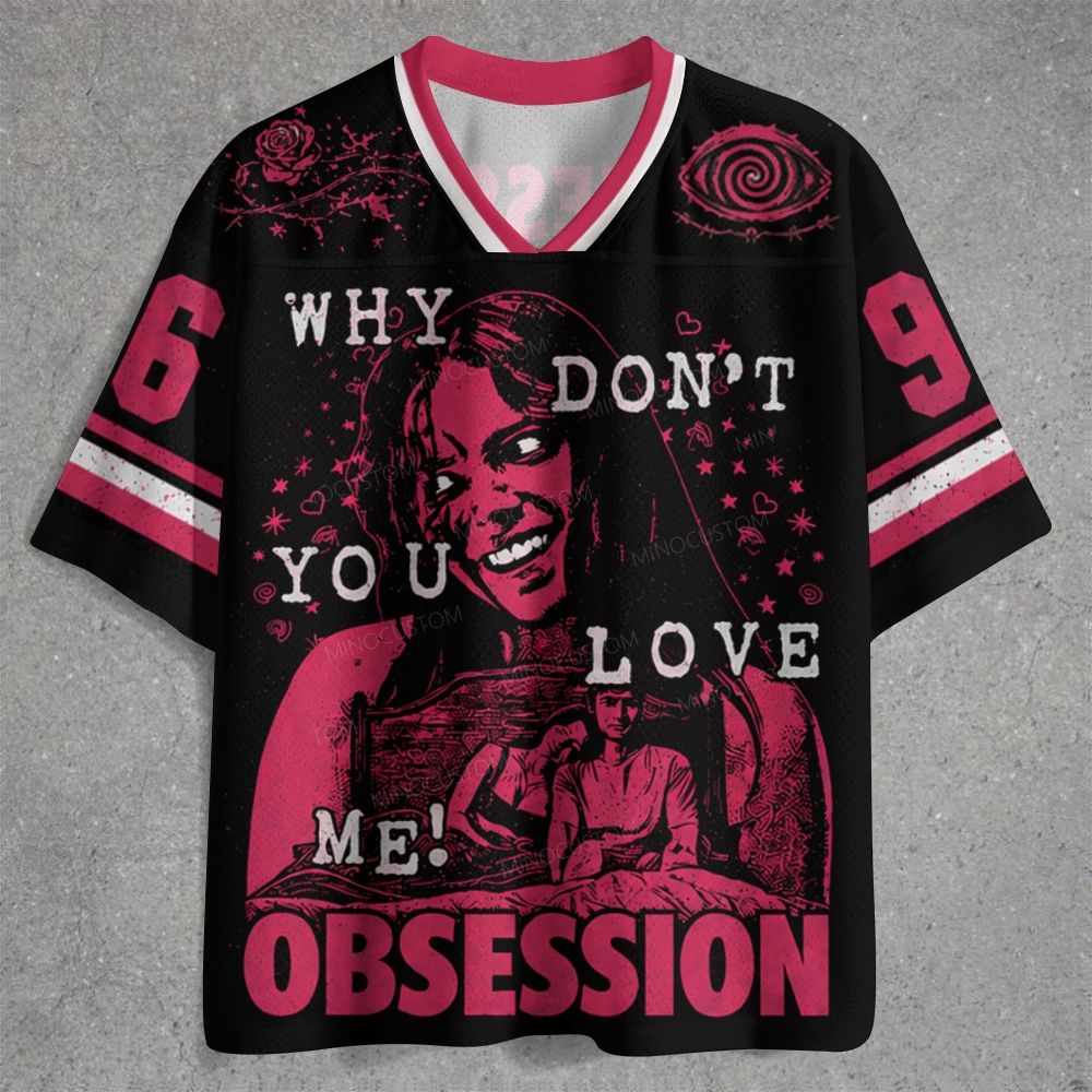 Gritty Disturbed Obsessed Female Character Rose Jersey Shirts