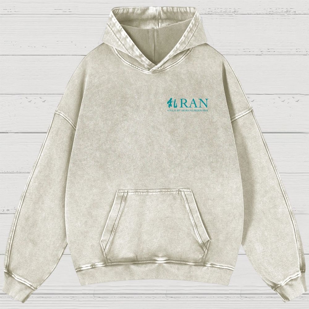 Vintage Warrior Horsemen Landscape Graphic Washed Hoodies 