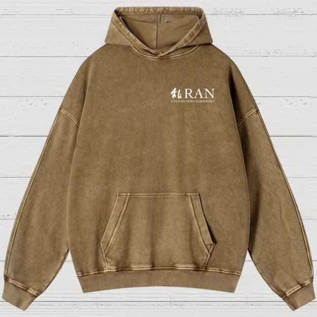 Vintage Warrior Horsemen Landscape Graphic Washed Hoodies 