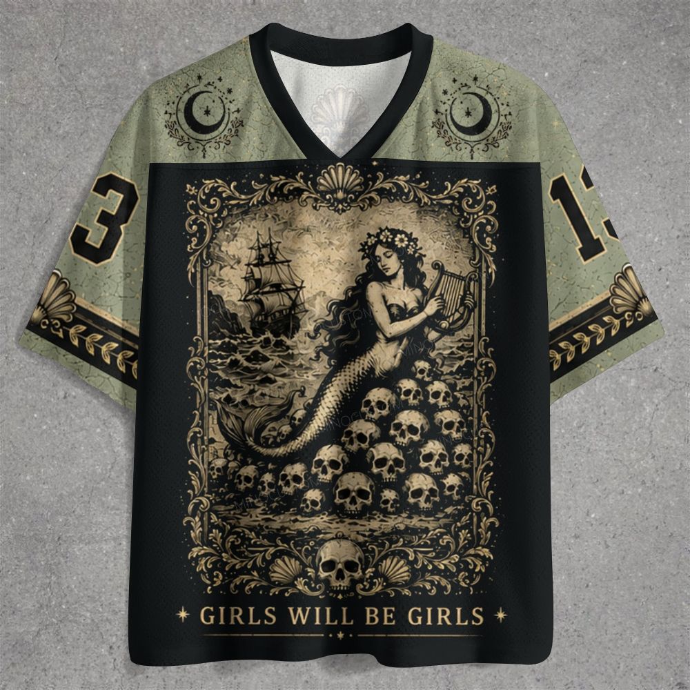 Gritty Disturbed Obsessed Female Character Rose Jersey Shirts