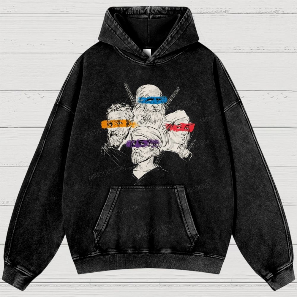 Renaissance Masters Portrait Vintage Washed Hoodies 