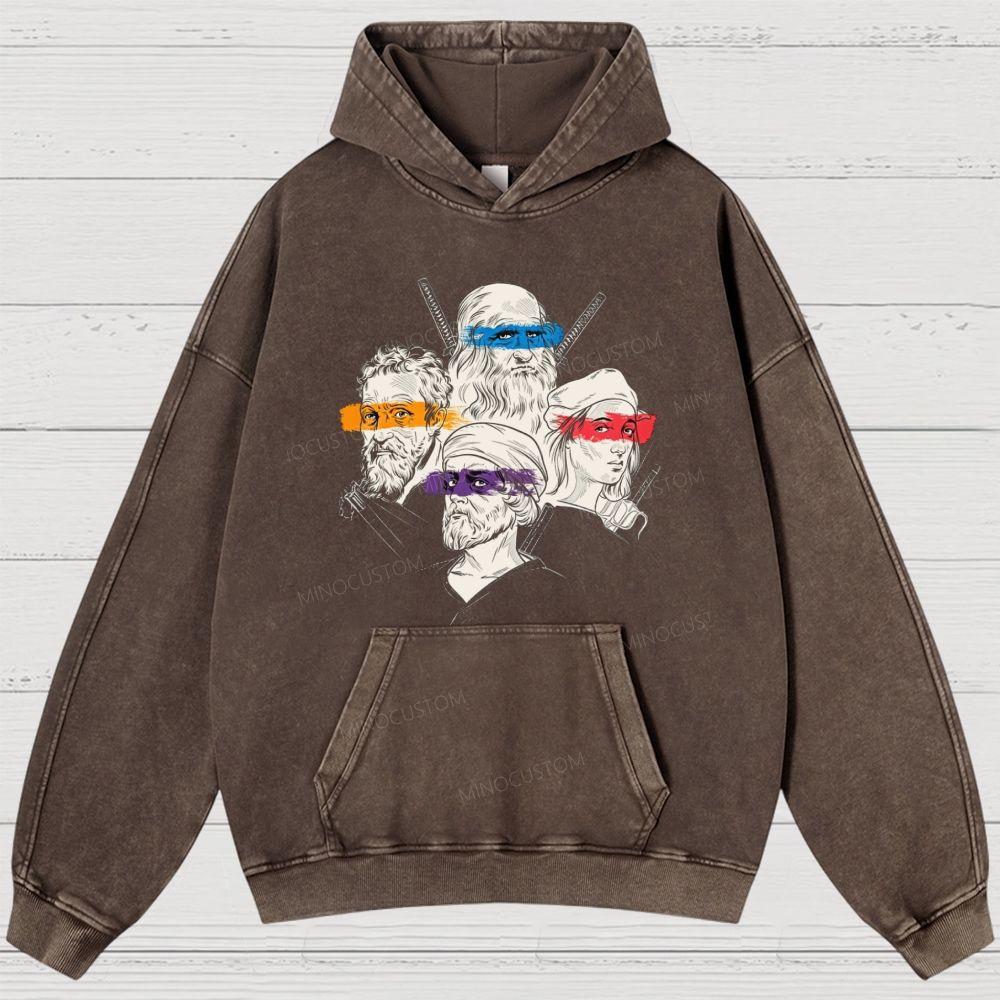Renaissance Masters Portrait Vintage Washed Hoodies 