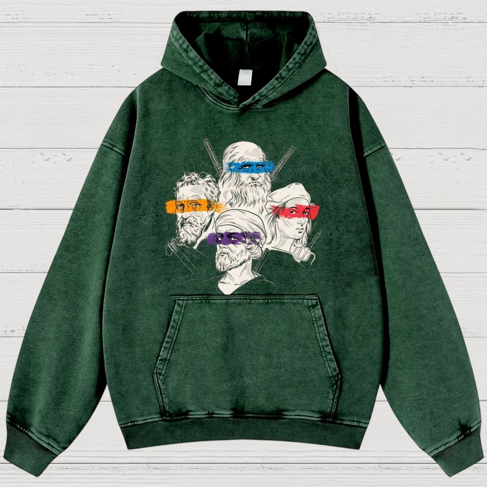 Renaissance Masters Portrait Vintage Washed Hoodies 