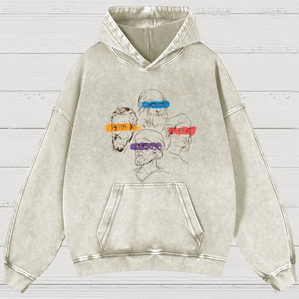 Renaissance Masters Portrait Vintage Washed Hoodies 