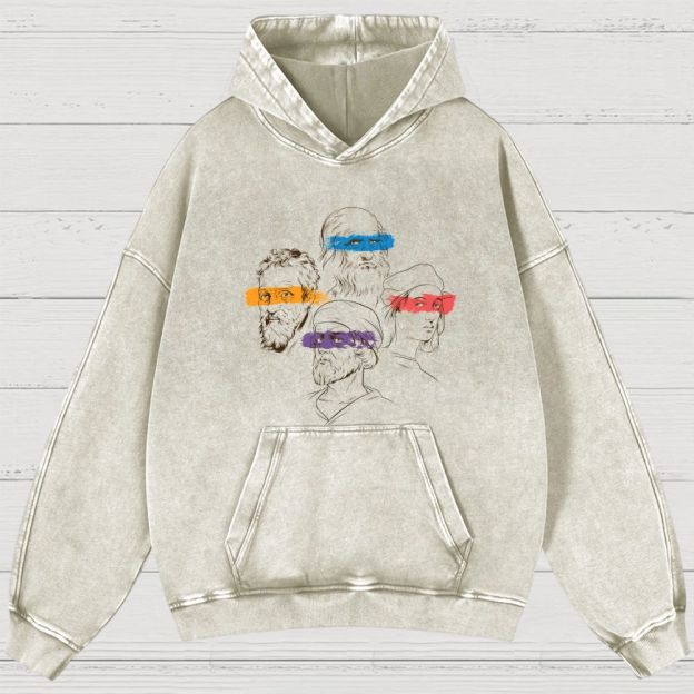 Renaissance Masters Portrait Vintage Washed Hoodies 