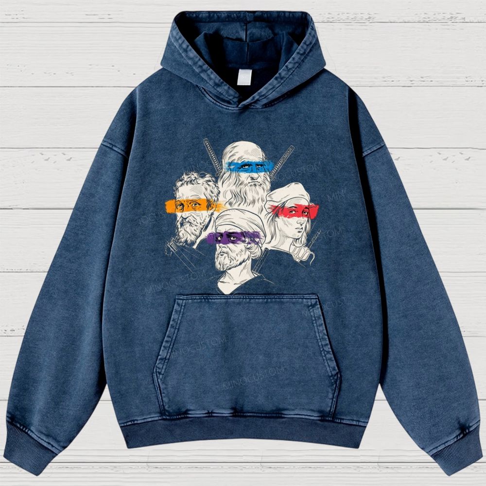 Renaissance Masters Portrait Vintage Washed Hoodies 
