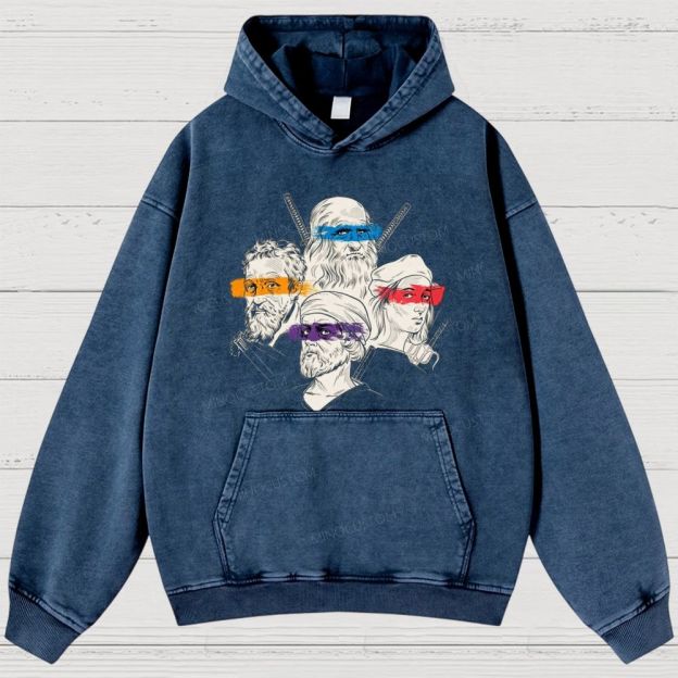 Renaissance Masters Portrait Vintage Washed Hoodies 