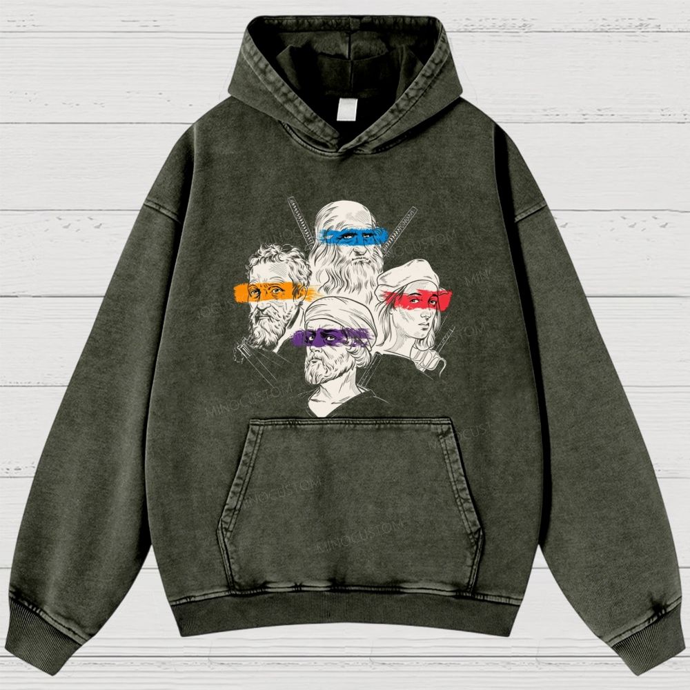 Renaissance Masters Portrait Vintage Washed Hoodies 