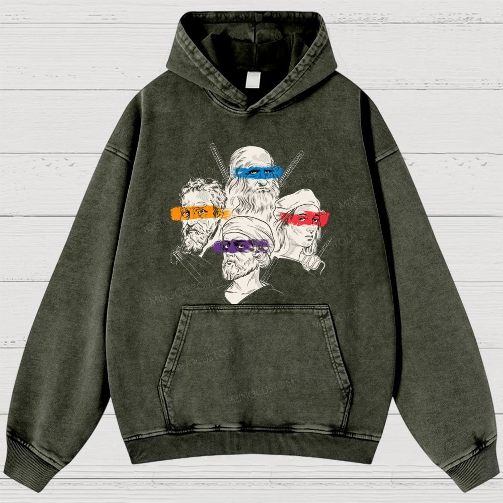 Renaissance Masters Portrait Vintage Washed Hoodies 