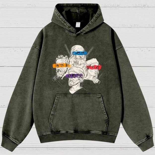 Renaissance Masters Portrait Vintage Washed Hoodies 