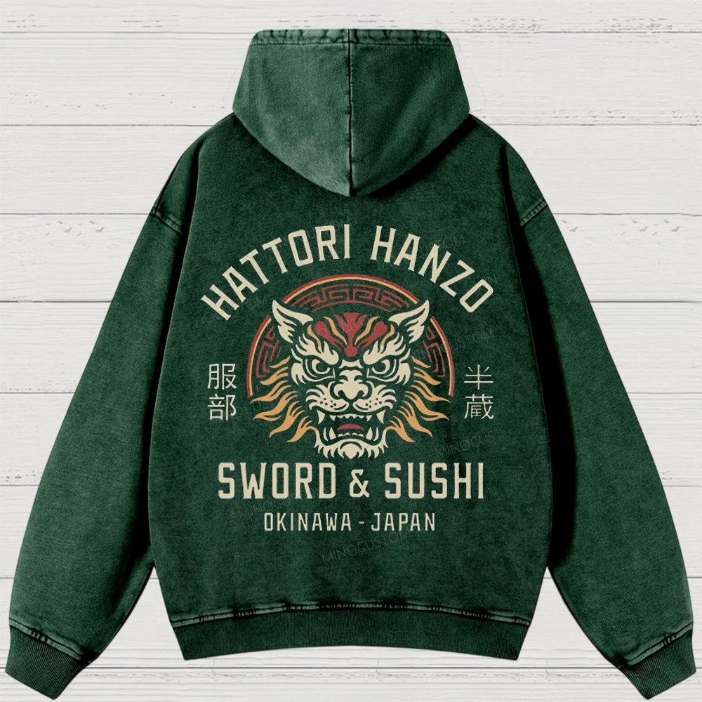 Vintage Hattori Lion Washed Hoodies 