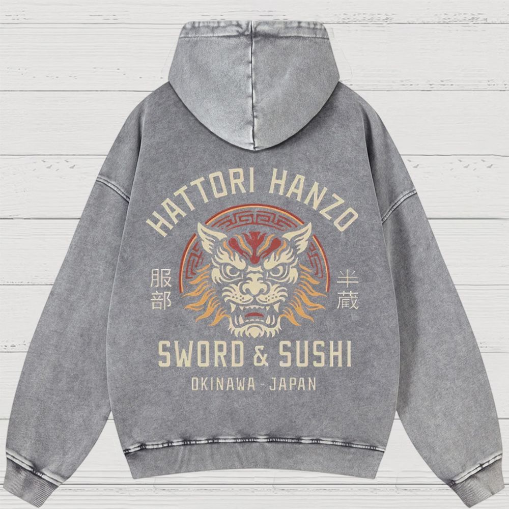 Vintage Hattori Lion Washed Hoodies 