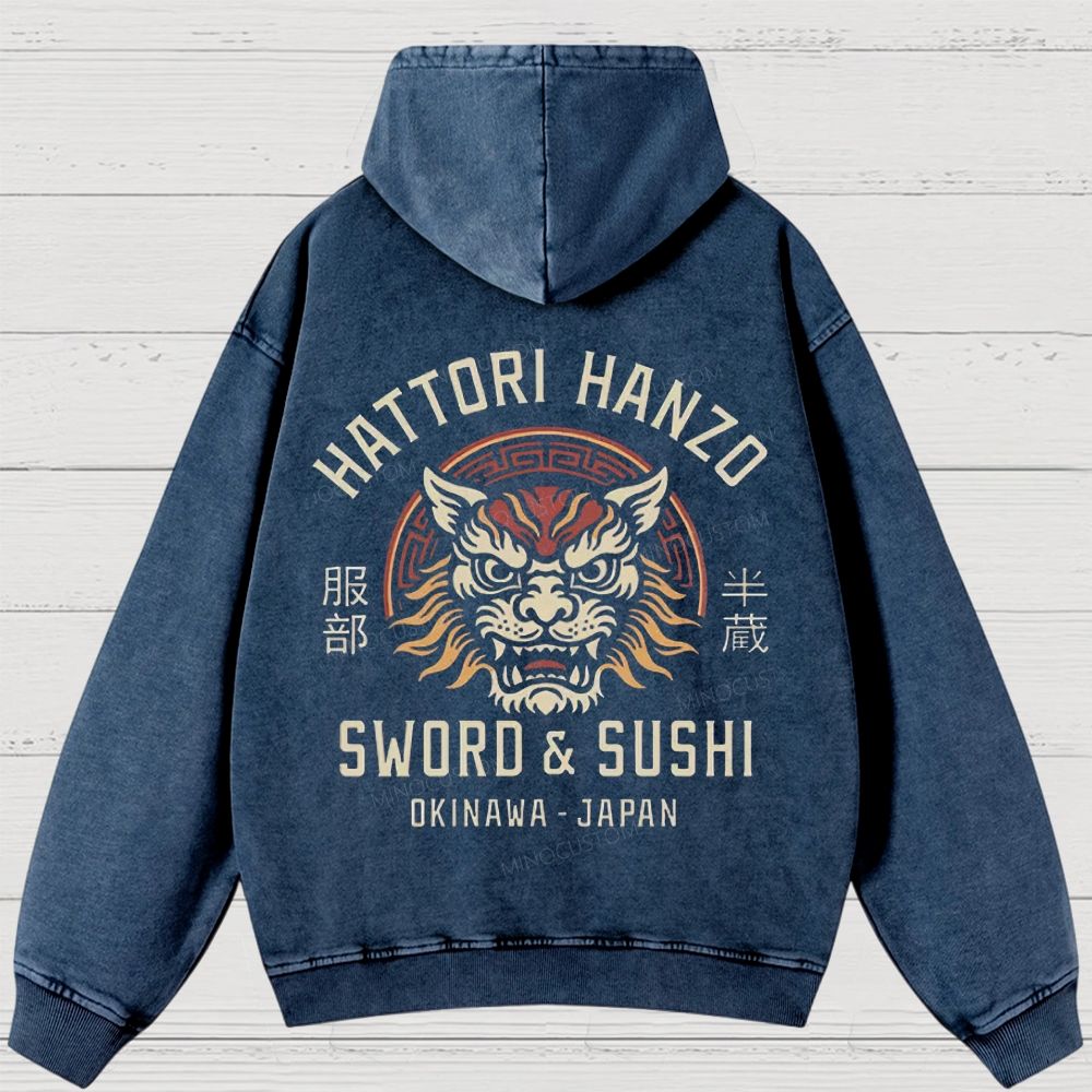 Vintage Hattori Lion Washed Hoodies 