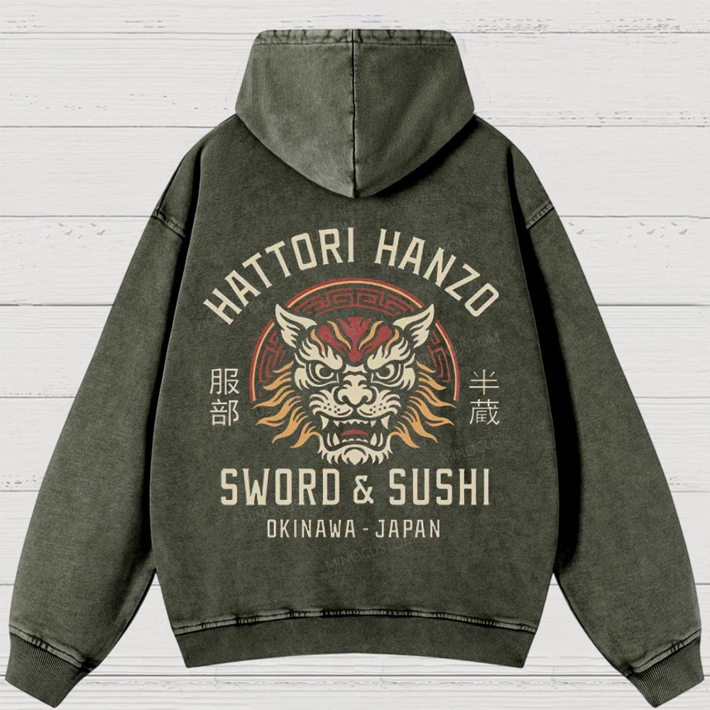 Vintage Hattori Lion Washed Hoodies 