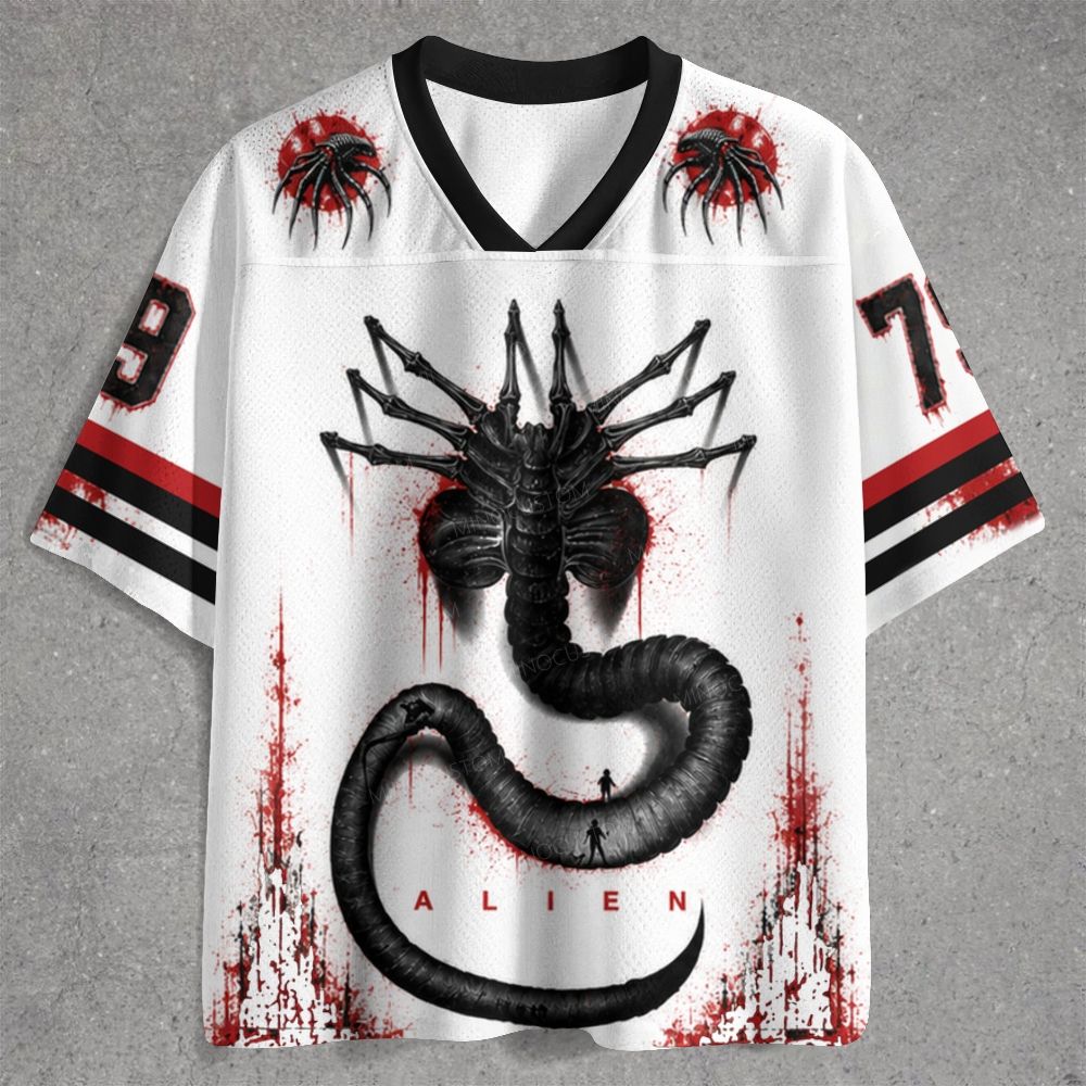 Dark Sci-Fi Parasite Creature Bloody Splatter Jersey Shirts