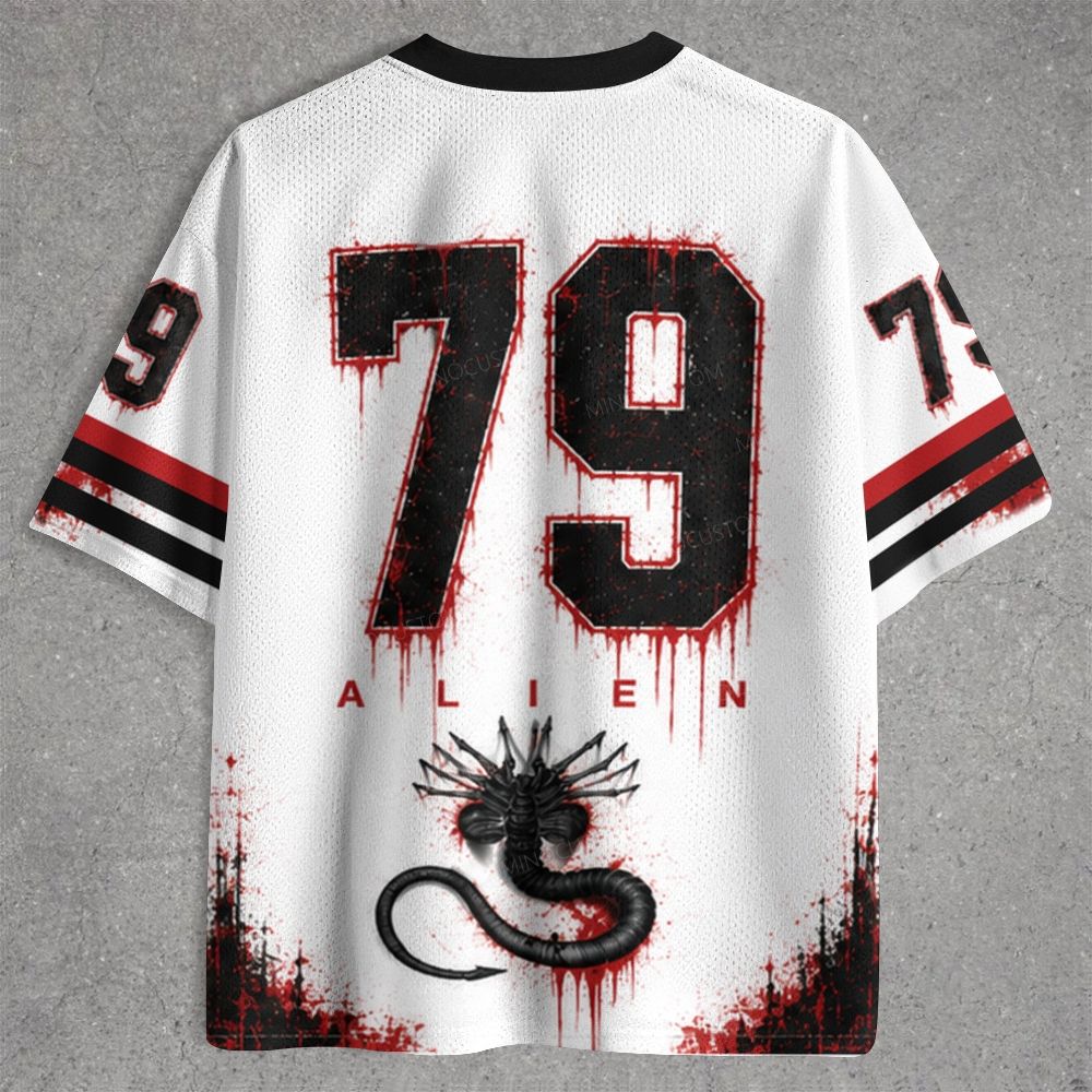 Dark Sci-Fi Parasite Creature Bloody Splatter Jersey Shirts