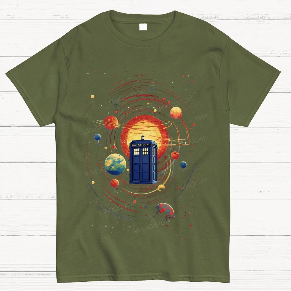 Cosmic Traveler Retro Graphic Cotton T-Shirt 