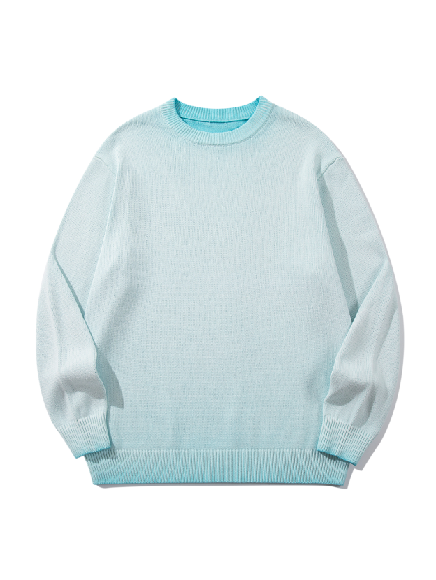 Retro Classic Gradient Loose Casual Crew Neck Long Sleeve Sweater