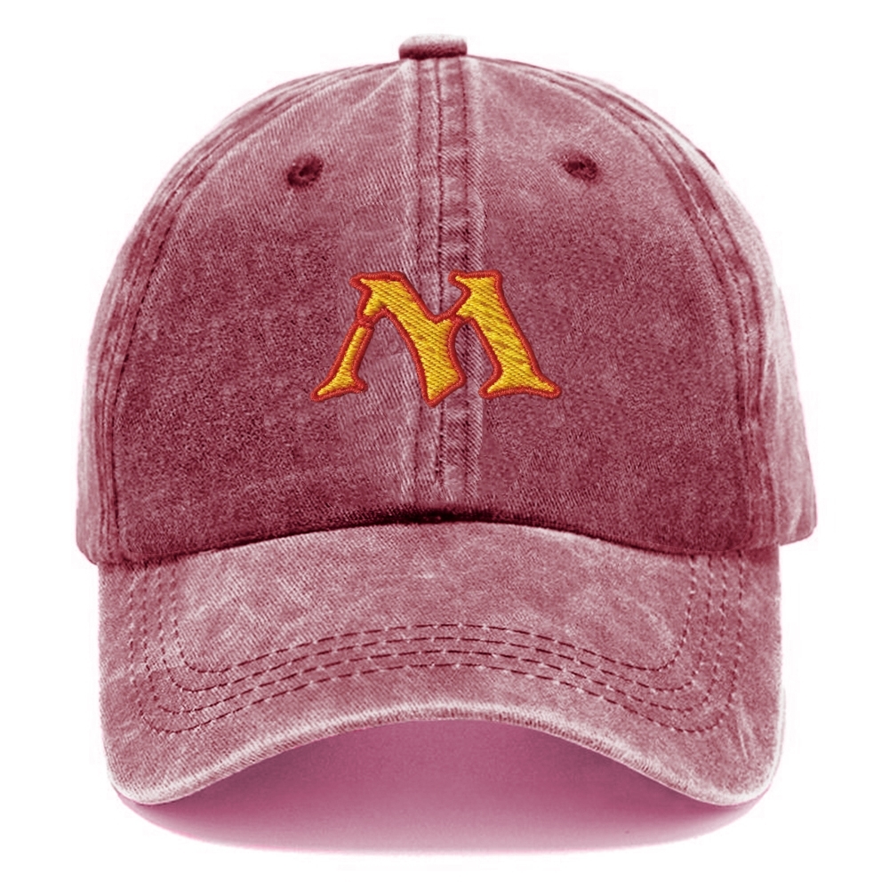 Embroidered Mlassic M logo Vintage Casual Washed Cap 