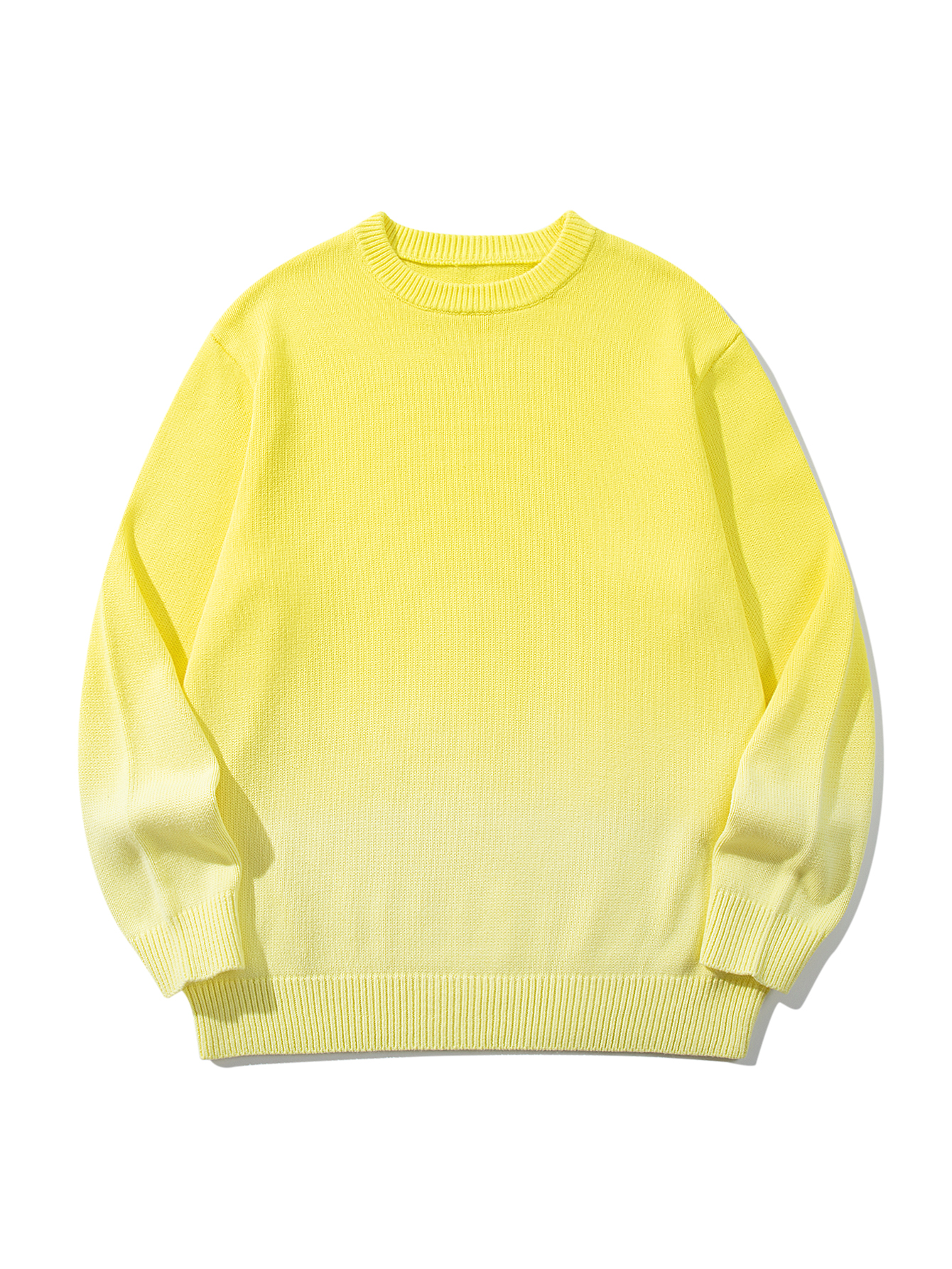 Retro Classic Gradient round neck long-sleeved knit sweater