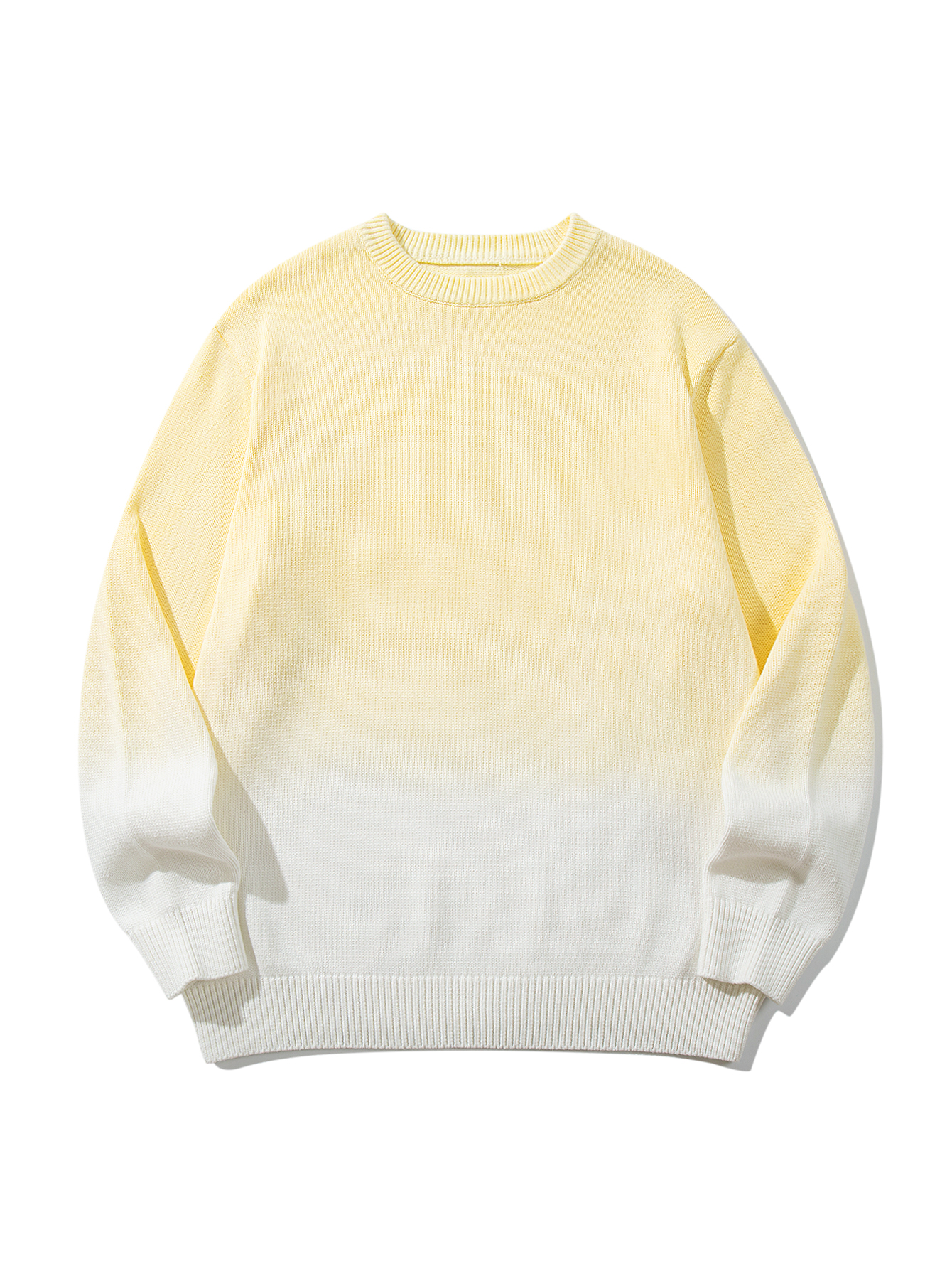 Retro Classic Gradient round neck long-sleeved knit sweater