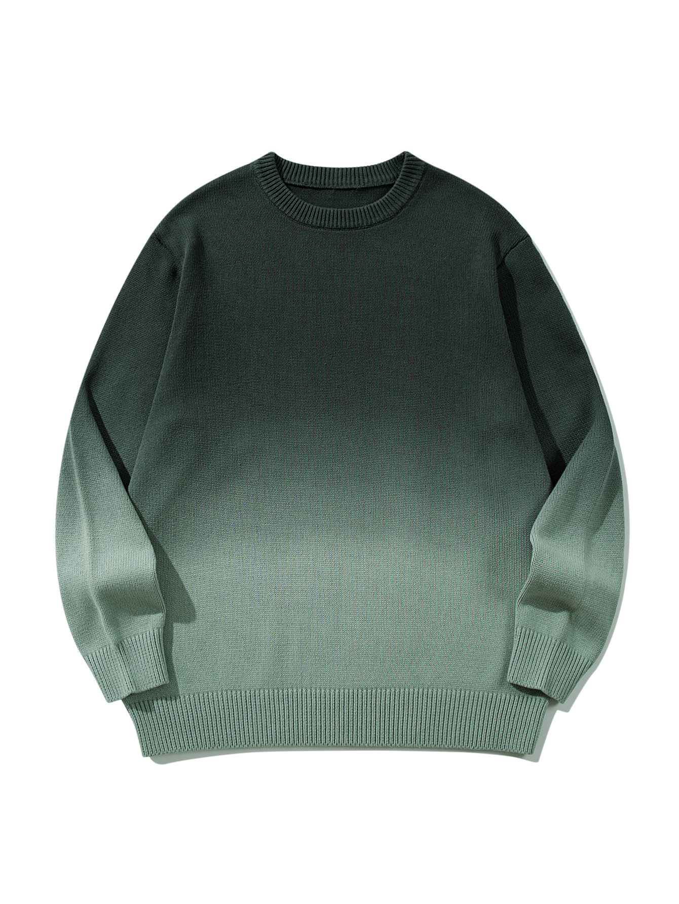 Retro Classic Gradient round neck long-sleeved knit sweater