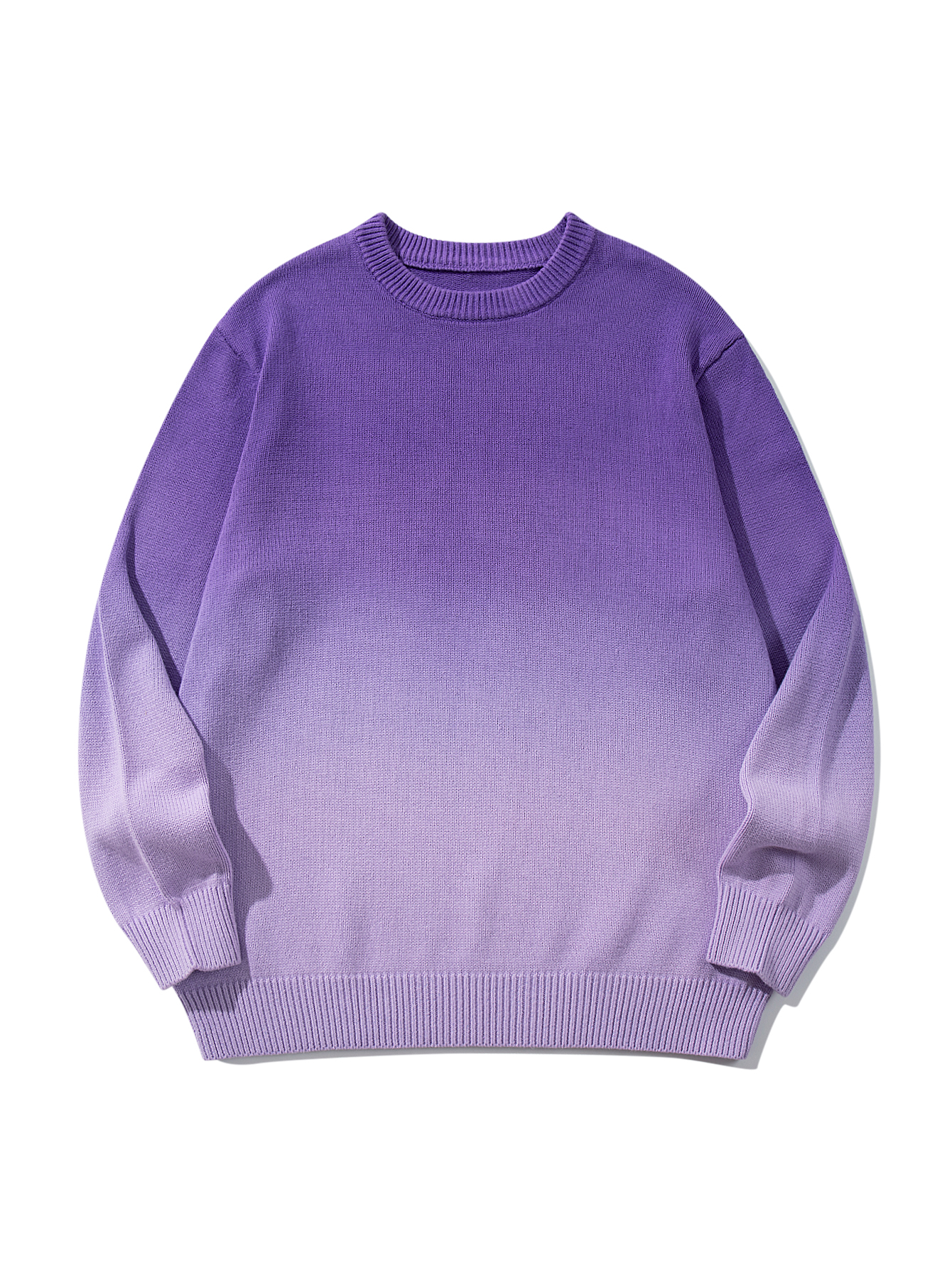 Retro Classic Gradient round neck long-sleeved knit sweater