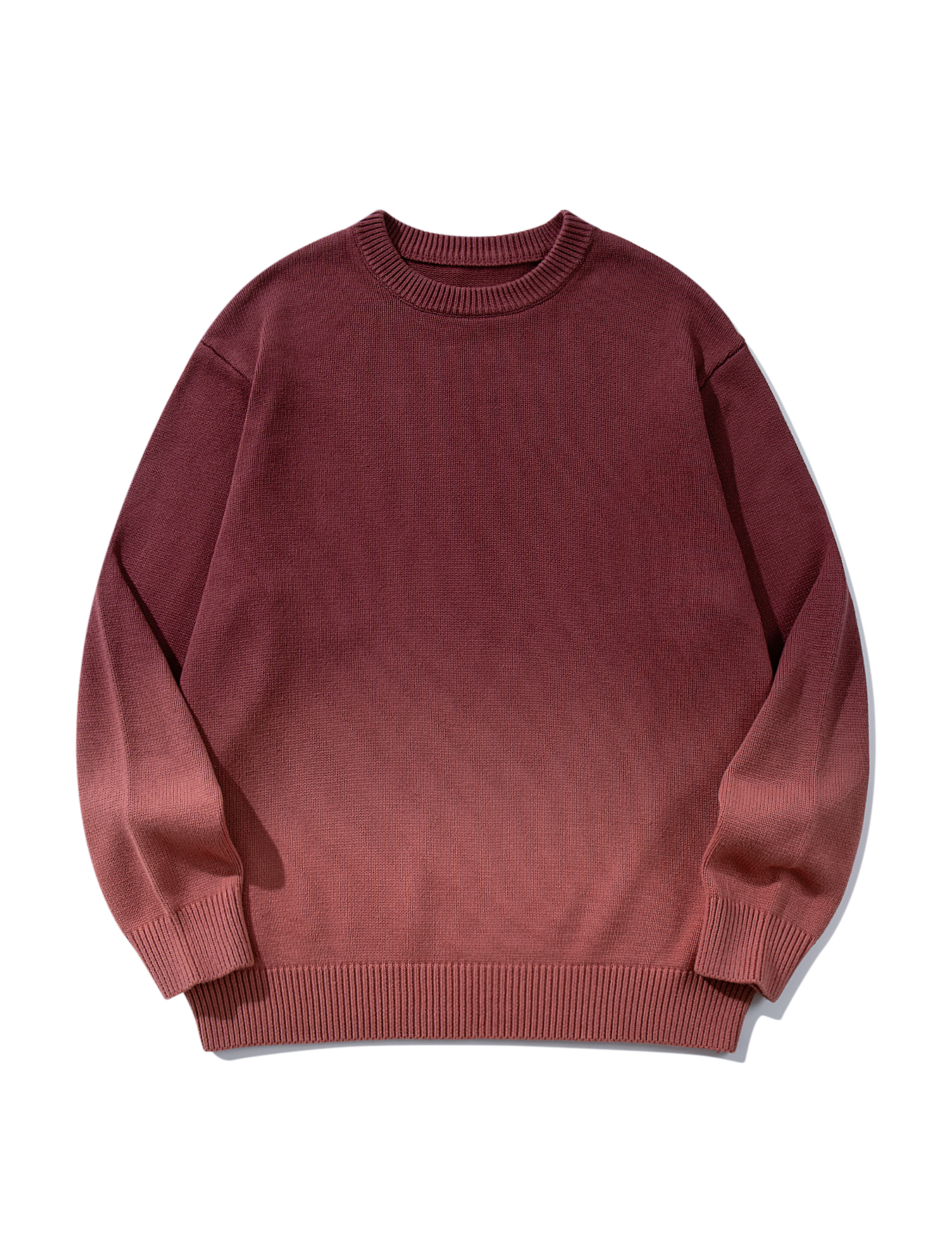 Retro Classic Gradient round neck long-sleeved knit sweater