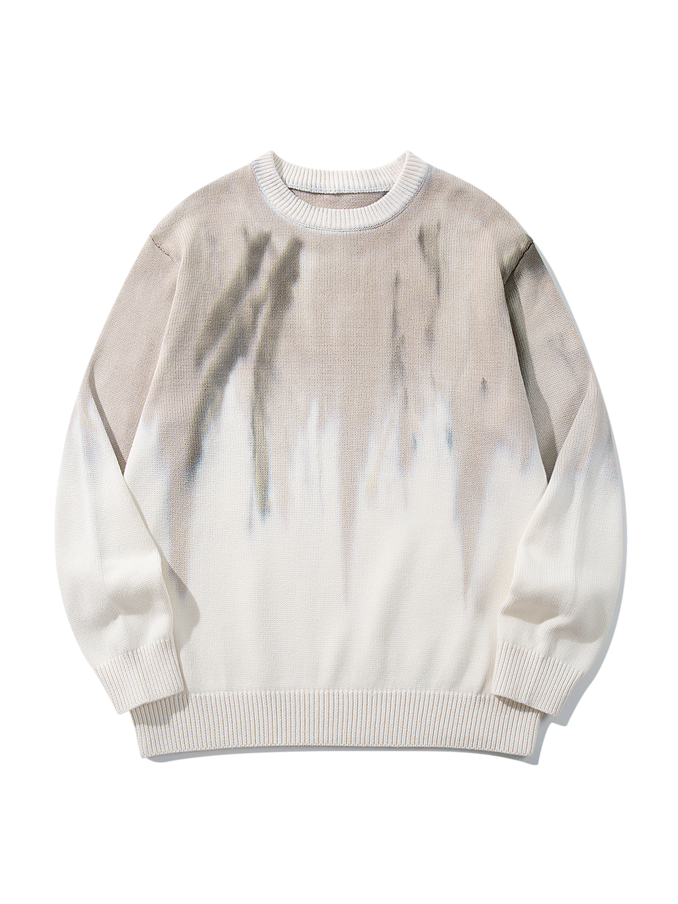 Retro Classic Gradient multi-color tie-dye crew neck sweater