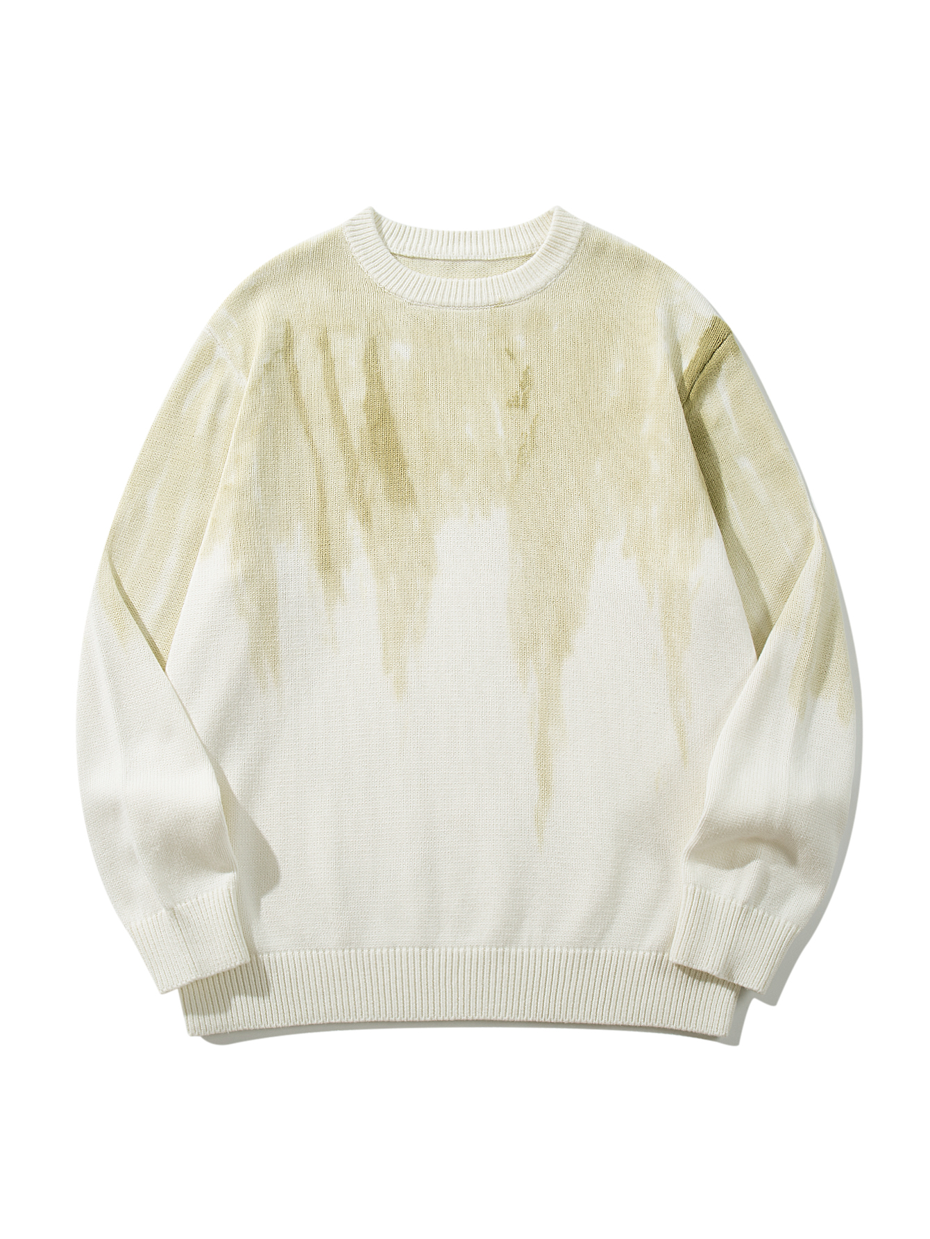 Retro Classic Gradient multi-color tie-dye crew neck sweater