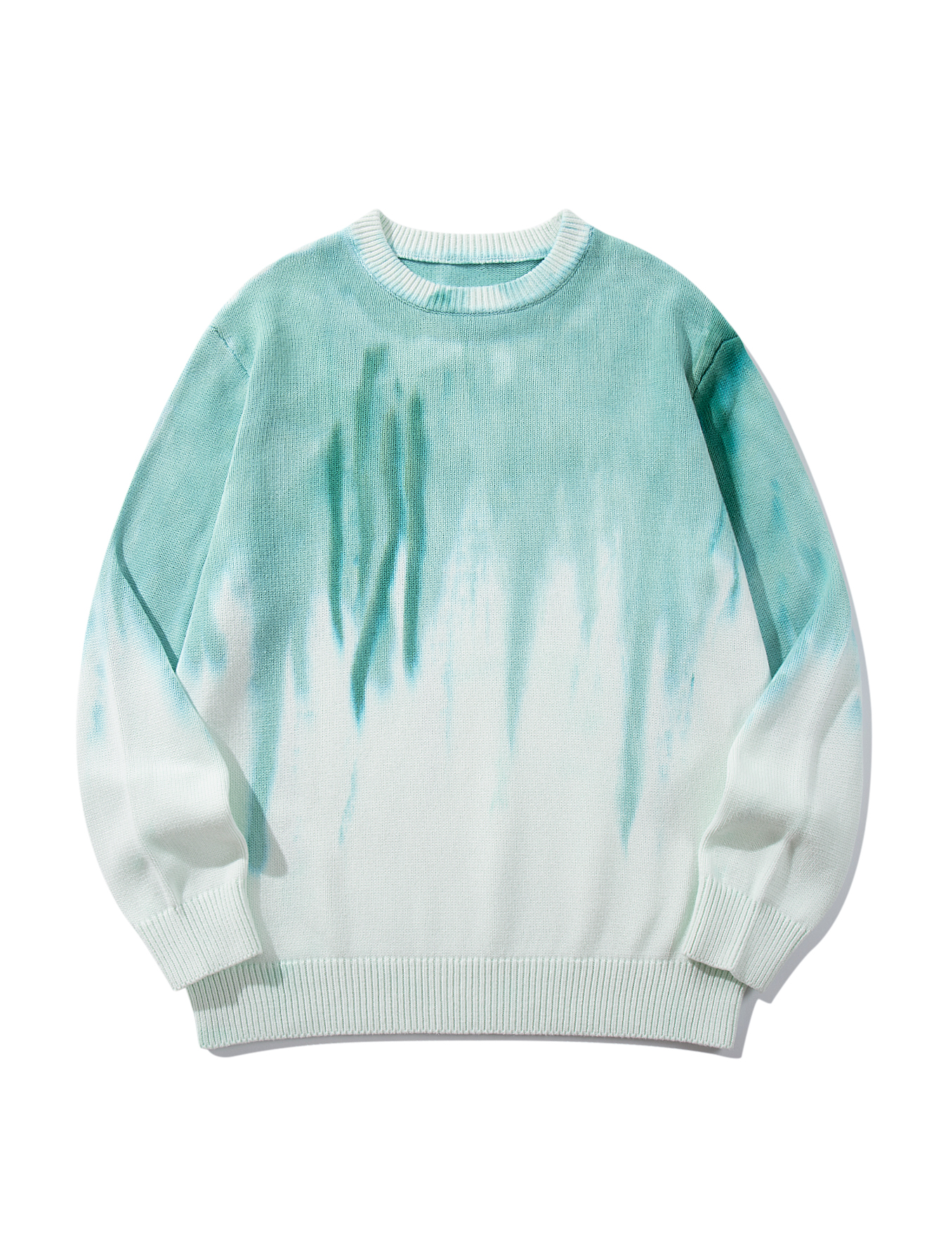 Retro Classic Gradient multi-color tie-dye crew neck sweater