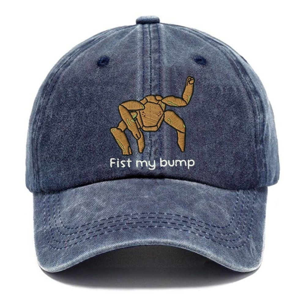 Embroidered Funny Robot Crab Casual Washed Cap
