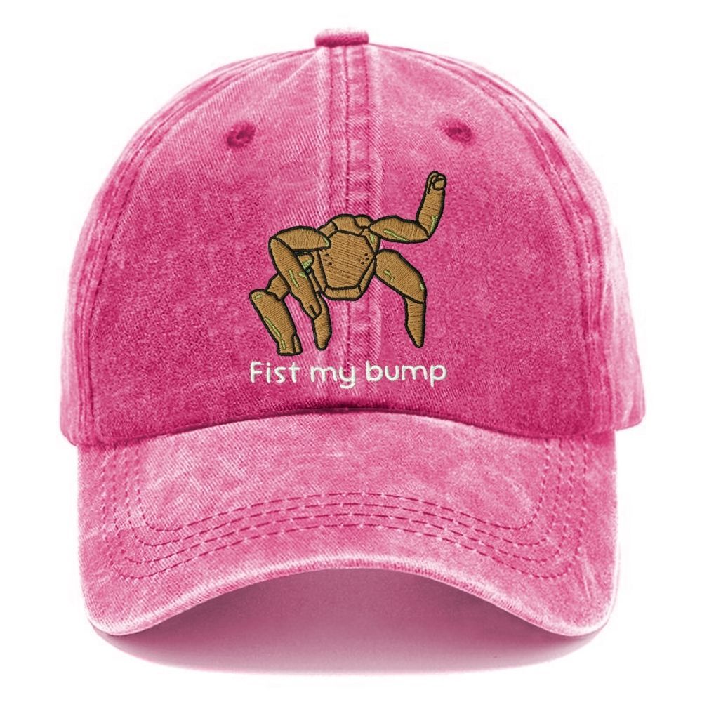 Embroidered Funny Robot Crab Casual Washed Cap