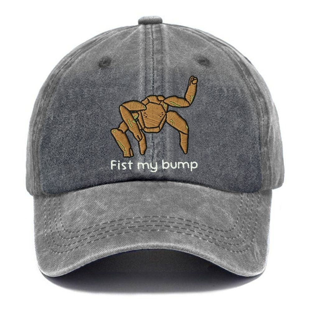 Embroidered Funny Robot Crab Casual Washed Cap