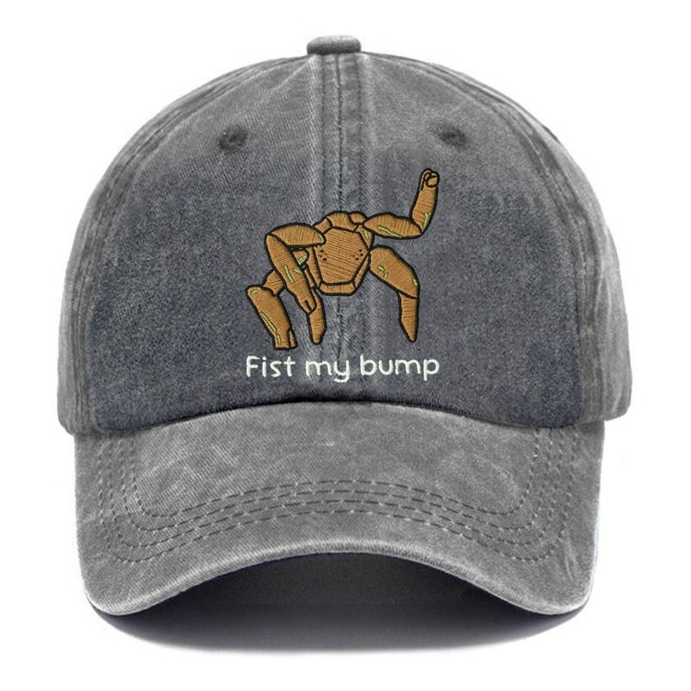 Embroidered Funny Robot Crab Casual Washed Cap