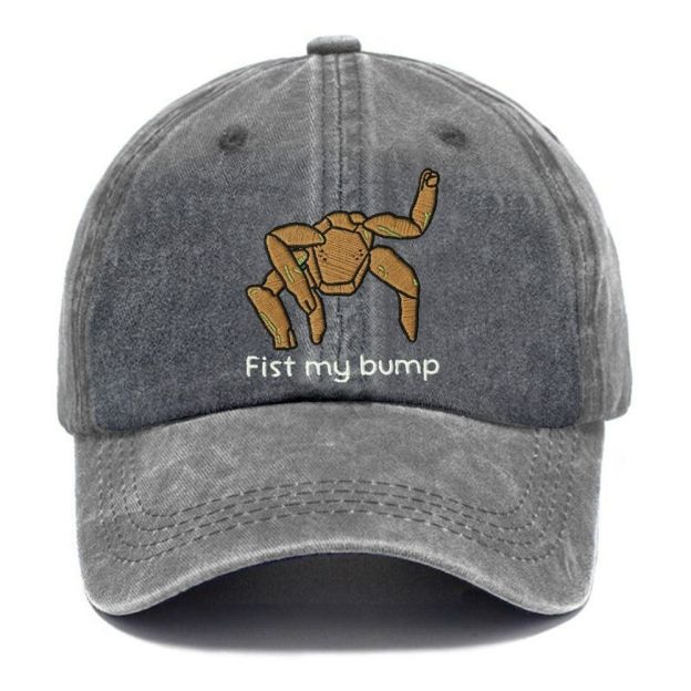 Embroidered Funny Robot Crab Casual Washed Cap