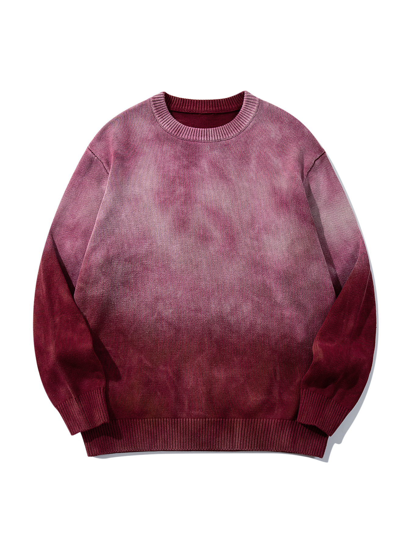Retro Classic  Gradient Tie Dye Knit Pullover Sweater