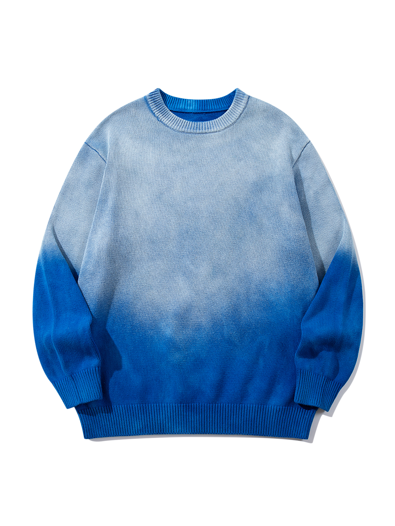Retro Classic  Gradient Tie Dye Knit Pullover Sweater