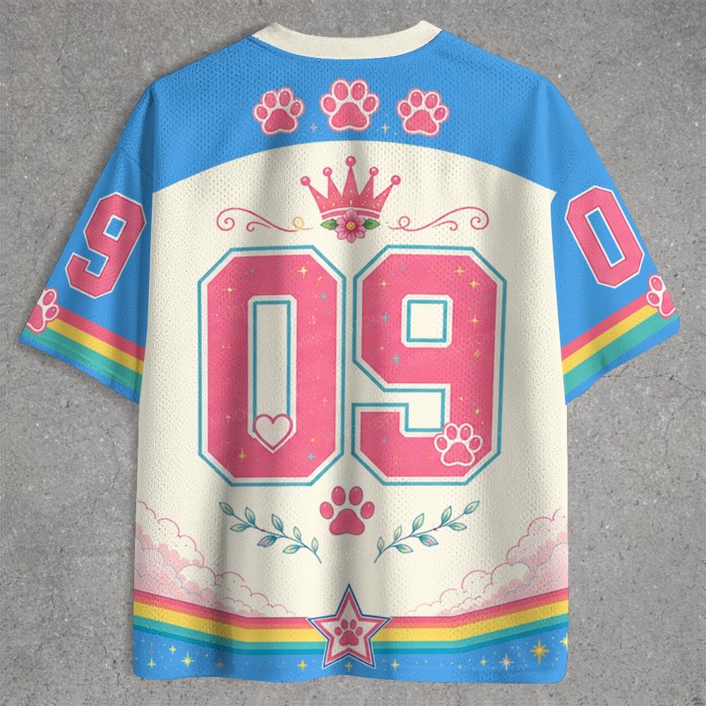 Funny Meme Kitten Floral Rainbow Jersey Shirts