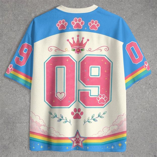 Funny Meme Kitten Floral Rainbow Jersey Shirts
