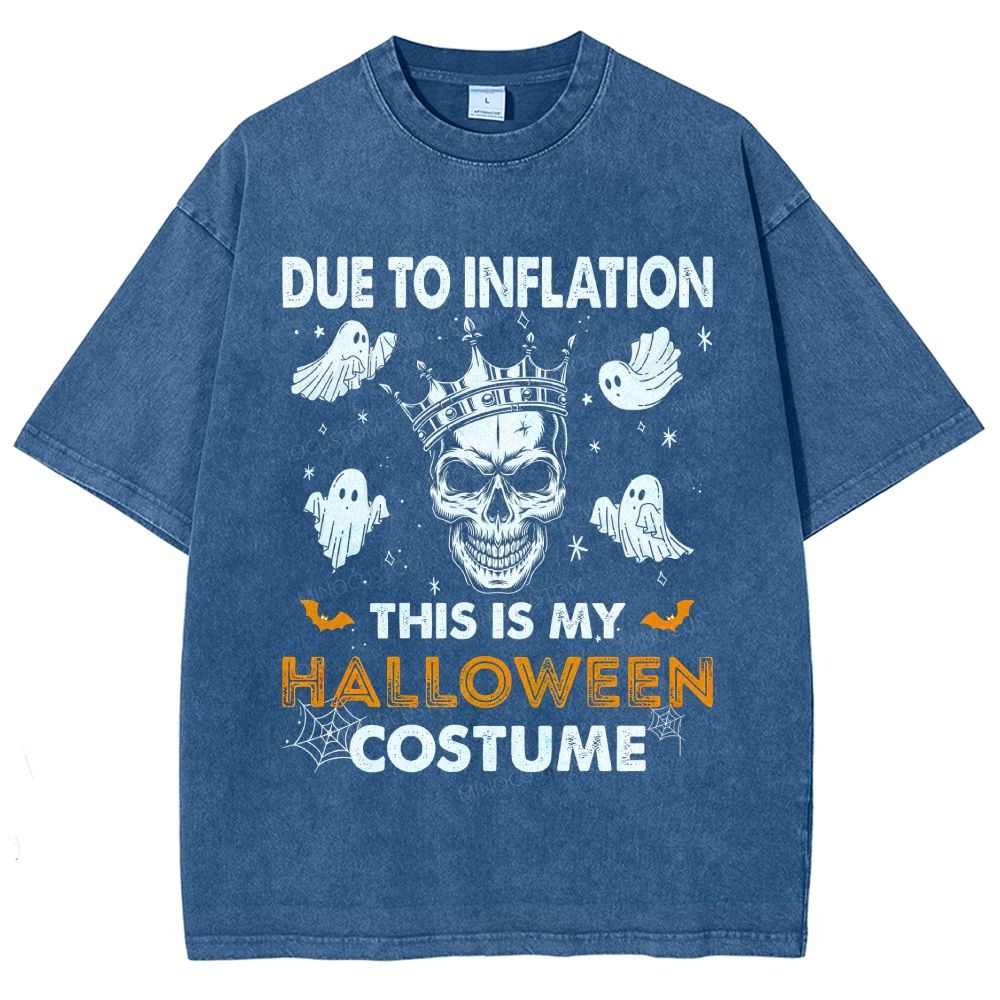 Funny Inflation Joke Halloween Graphic Washed T-Shirt