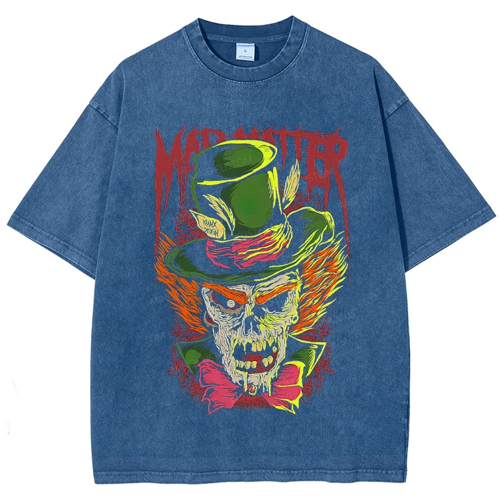 Dark Zombie Inspired Graphic Washed T-Shirt