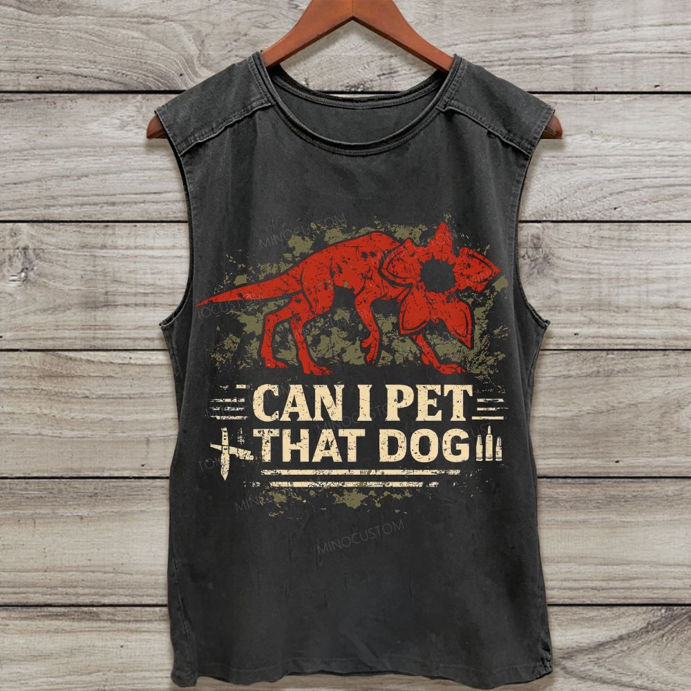 Retro Distressed Strange Monster Meme Washed Tank Top