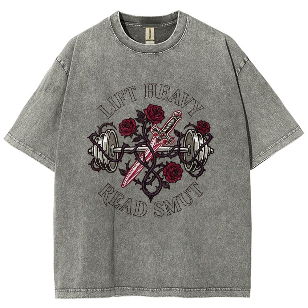 Lift Heavy Read Smut Retro Washed T-Shirt