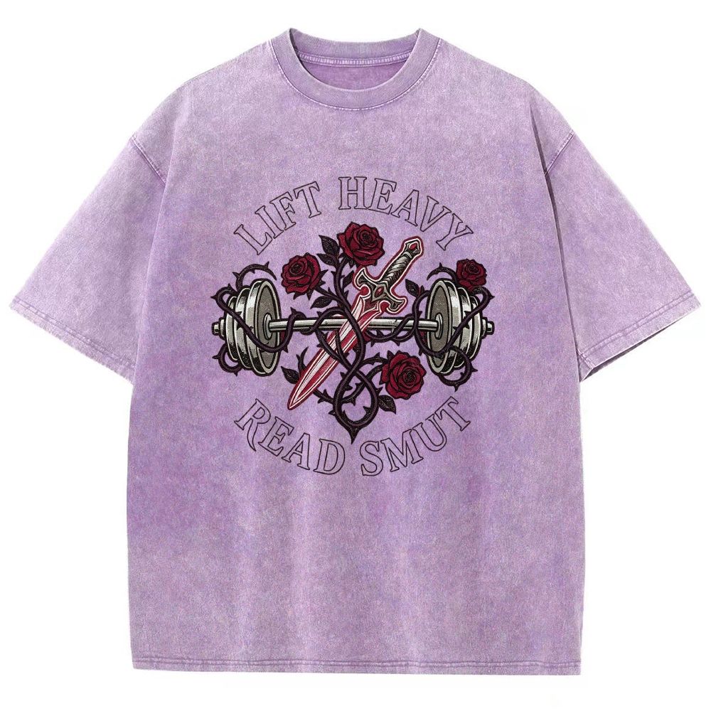 Lift Heavy Read Smut Retro Washed T-Shirt
