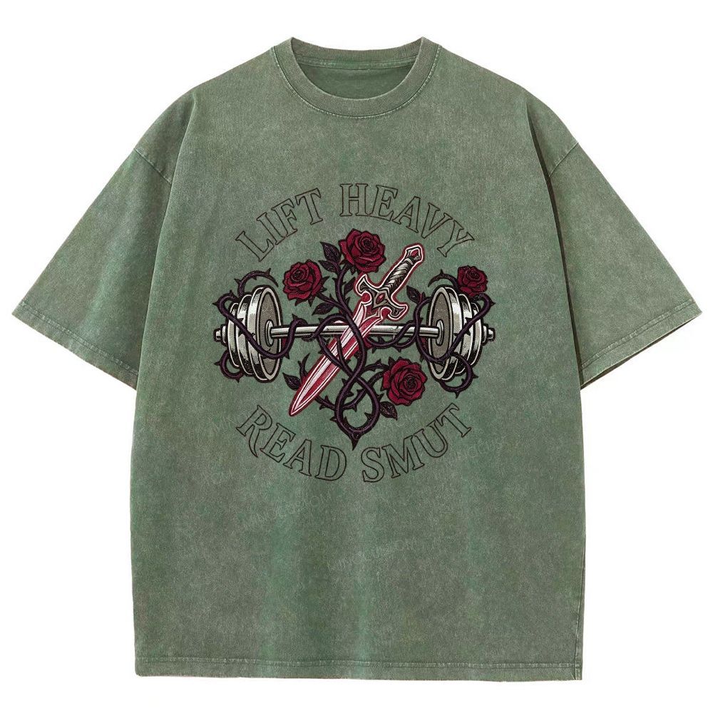 Lift Heavy Read Smut Retro Washed T-Shirt