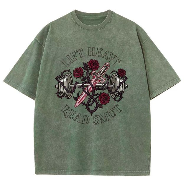 Lift Heavy Read Smut Retro Washed T-Shirt